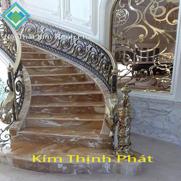 Cầu thang ốp đá marble9
