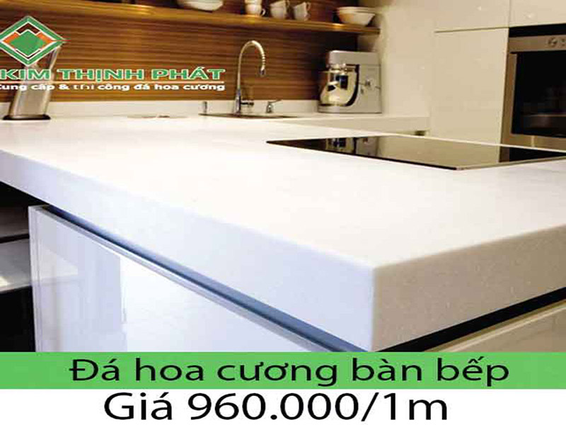 Mặt bàn bếp đá trắng sứ siêu bền10