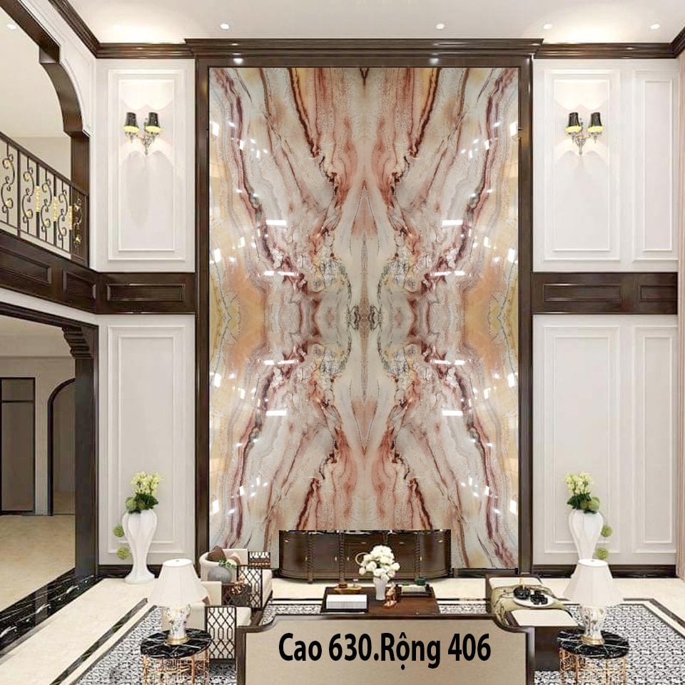Tranh đá tự nhiên ốp tường vách kệ tivi10