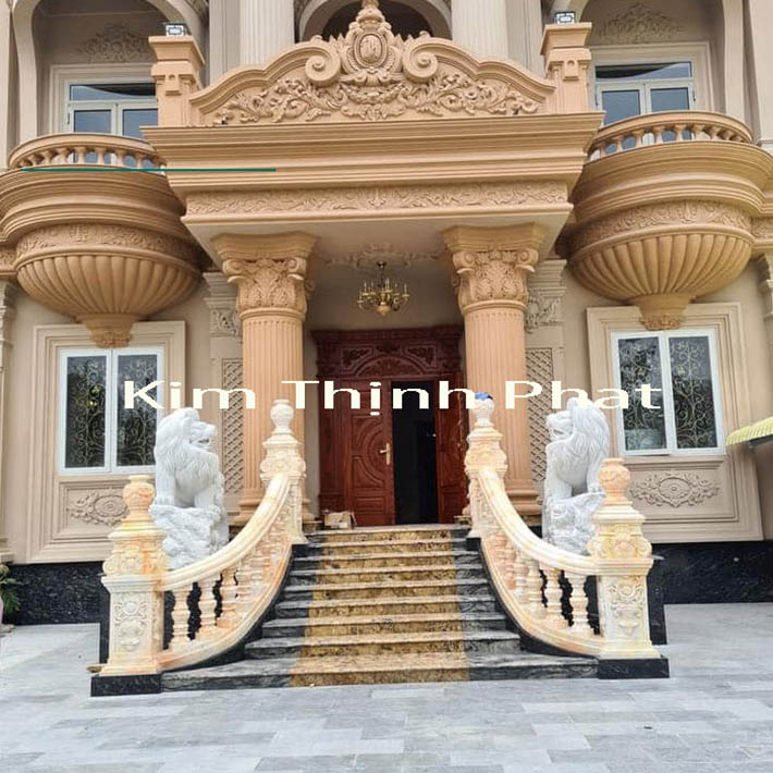 Trụ cột tròn ốp đá hoa cương2