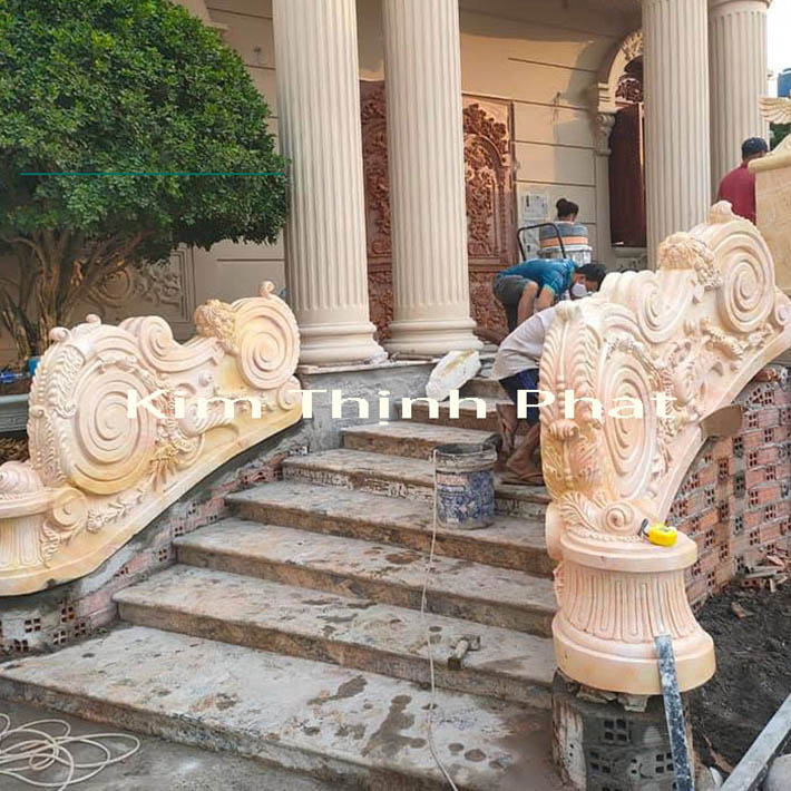 Trụ cột tròn ốp đá hoa cương3