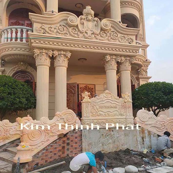Trụ cột tròn ốp đá hoa cương9