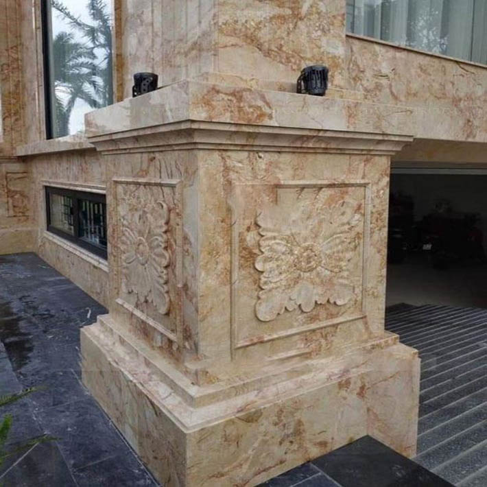 Trụ cổng ốp đá granite4