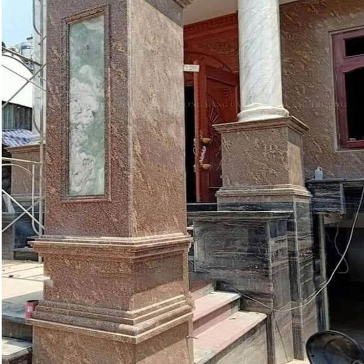 Trụ cổng ốp đá granite10